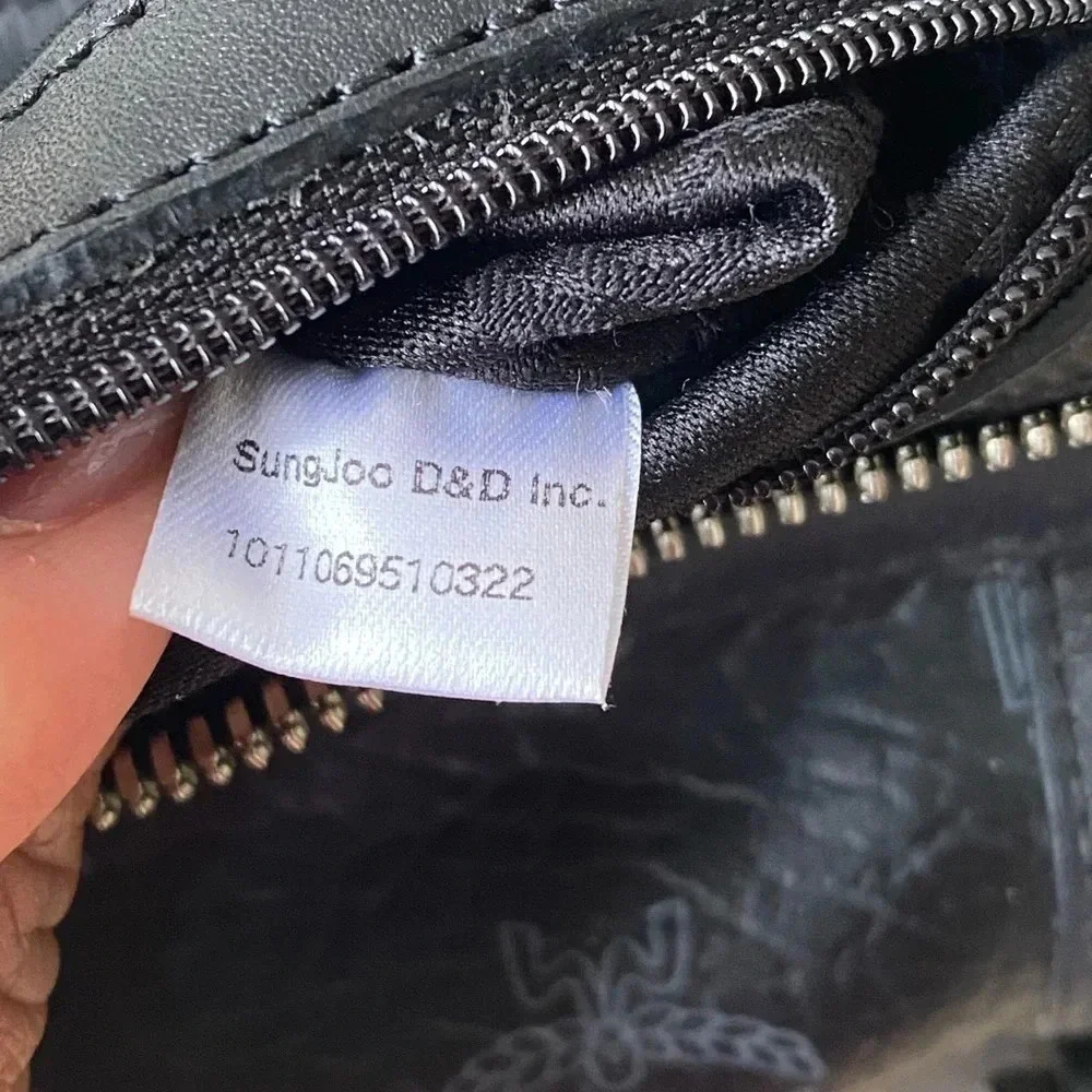 MCM Black Visetos Boston  Bag